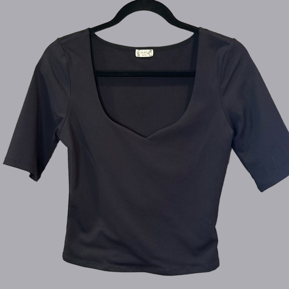 Free People Black Blouse